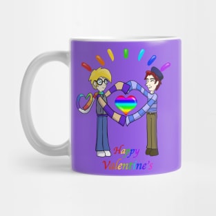 Valentine's day Lovers in Stripes (rainbow) Mug